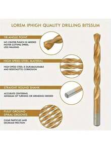 50/100pcs Titanium Coated High Speed Steel Drill Bit Set, 135° Tip Suitable For DIY Crafts, Woodworking, Carving And Jewelry Making - Size 1/25" To 1/8", Cylindrical Metal, Twist Drill Bits For Metal, Wood, Plastic, Fit For Home Improvement, Simple Tools, Convenient And Practical - Multicolor - View 8