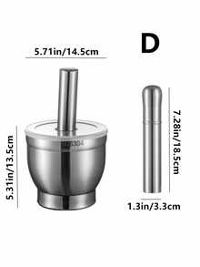 1 قطعة من مطحنة الثوم من الفولاذ المقاوم للصدأ 304، كسارة ثوم يدوية، طاحونة أعشاب، هاون ومدقة، أداة طحن متعددة الأغراض للفاصوليا والفلفل والليمون وغيرها - فضي - مشاهدة 12
