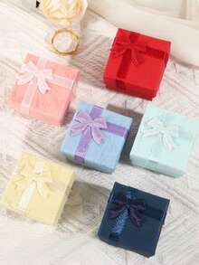 20pcs/18pcs/15pcs/10pcs/9pcs/5pcs/1pc Pink Cardboard Jewelry Box, Jewelry Gift Boxes, Rings Necklace Bracelet Earring Storage Box, Birthday Festival Gift Packing Box For Girls,Room Decor - Pink - View 5