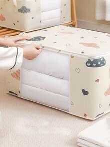 1pc Waterproof And Moisture-Proof Comfortable Storage Bag, Large Capacity Transparent Window, Suitable For Mobile, Packaging, Dormitory, And Sheet Storage Decorations Decor Festival Decor Room Decor Home Decor Decor Bedroom Decor Bedroom,Organizer,Organizer,Home Storage Closet Organization And Storage Clothes Organizer