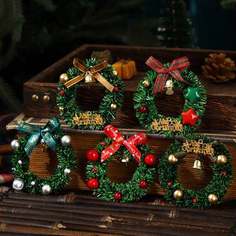 1pc, Festive Christmas Wreath Refrigerator Magnet, Magnetic Base For Refrigerator, Doors, Walls, Perfect For Home, Office, Party Decoration, Festive Home Decor, Decorative Accents, Home Decorators, Christmas Decor