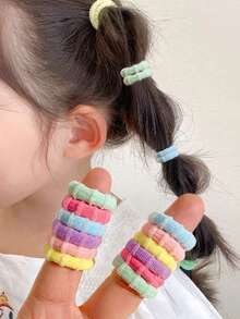 100/300/500 件螺纹防滑发带，多色高弹力橡胶毛巾发带，女孩蝴蝶结发夹，适合日常佩戴的四季发饰，节日礼物 - 彩色 - 查看 5