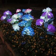 4/2/1pcs Solar Hydrangea Flower Light With 3-Head, Outdoor Courtyard Decoration, LED Simulation Flower Light, For Outdoor Yard Garden Lawn Patio Courtyard Fences Driveway Pathway Decoration, Valentine's Day Gift, Gifts For Mother Or Lovers(Pink, White, Blue, Purple) - 3頭繡球花 - 查看 2
