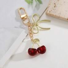 1pc Luxurious Cherry Pendant, Fashionable, Elegant, Classic, Versatile, Minimalist, Unique, High-End Design, Unisex, Suitable For Everyday Wear, Parties, Outdoor, Gifts, Valentine's Day, Christmas, Carnival