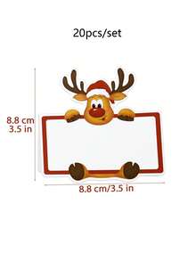 20 张圣诞座位卡驯鹿桌牌纸质名片适用于圣诞节餐桌布置生日圣诞节冬季晚宴派对餐桌婚礼用品 - 麋鹿 - 查看 3