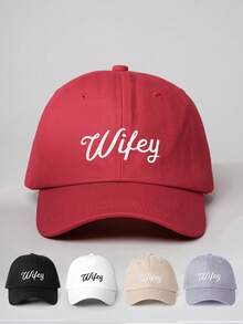 1 件户外印花“Wifey”可调节棒球帽，防晒休闲帽，适合春秋旅行、海滩度假、男士、Y2K 风格