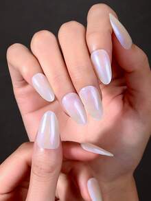 16 Spitzen Semi Cure Gel Nagel Wraps (Mehrfarbig) Träumerisches Mauve Aurora Bling Nail Art Aufkleber, selbstklebende Full Wrap Nail Art, zu verwenden mit UV-Lampen, einfach anzubringen und zu entfernen, geeignet für Frauen und Mädchen für tägliches Dating DIY Nail Art Verwendung