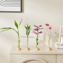 1 Pc Plastic Vase Hydroponic Decoration Piece - Rose And Lily Flower Arrangement - Office And Living Room Decoration Piece