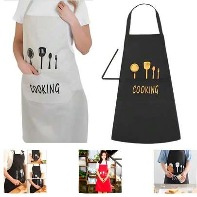 Avental Impermeável Ajustável Com Bolso PVC Anti-Manchas Fácil de Limpar Cozinha Churrasco 60cm x 90cm