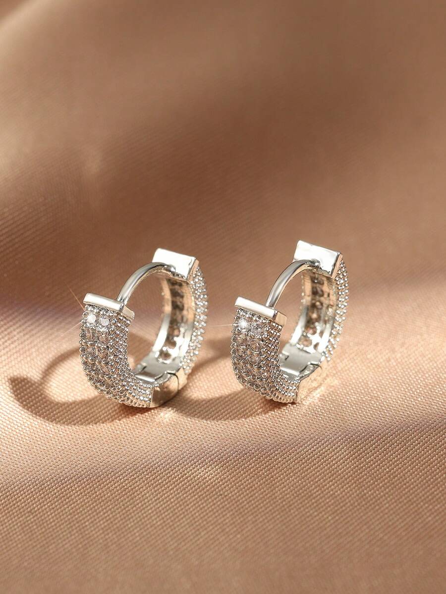 rakol Hoa tai dạng vòng trang trí bằng đá Zirconia - Bạc - Xem 1