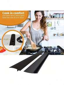 1PC/2PCS Stove Counter Cover Kitchen Seal, Stove Top Seal, Organic Silicon High Temperature Resistant Kitchen Gap Strip, Oil And Dirt Resistant Gas Stove Gap Soft Sealing Strip Silicone Gap Plug Kitchen Stove Counter Gap Cover - Flexible Stove Space Filler - Multicolor - View 6