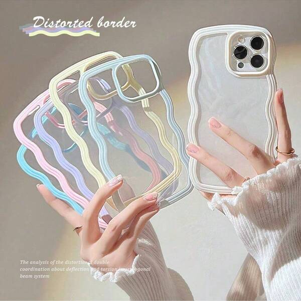 Funda de teléfono transparente y a prueba de golpes con diseño de ola minimalista y moderno, compatible con iPhone 11, 12, 13, 14, 15, 16, 17, XR, 13 Pro Max, 16 Pro Max, 17 Plus, 17 Pro