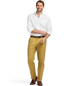 IZOD Men's American Chino Double Pleated Classic Fit Pant - 卡其色 - 查看 4