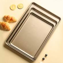 1个不粘碳钢烤盘，商用饼干烤盘，长方形烤盘，适用于蛋糕、糕点、面包 - 耐用且易于清洁 - 彩色 - 查看 9