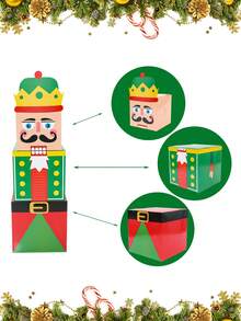 3pcs Christmas Decorations Gift Box, Christmas Stacking Gift Boxes, Merry Christmas Decorations, Diy Walnut Soldiers Packaging Box For Party Decorations, Home Indoor Decor, Christmas Decorations For Home 2025, Christmas Backdrop Decorations, Happy New Year Decorations 2026, Christmas Gifts Party Favors, New Year Gifts