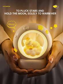 1个猫咪造型睡眠夜灯，USB充电式睡眠伴侣灯，3档调光柔和灯光，亮度可调，可作台灯、办公室装饰灯、床头灯，适合卧室、客厅，亦可作节日礼物。