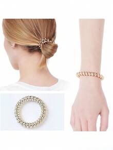 Set Of 6 Bridesmaid Gifts Spiral Hair Ties On A Proposal Card - Phone Cord Hair Tie For Bridal Shower, Bachelorette Party Favors, Maid Of Honor And Bridesmaid Proposal Gift - 彩色 - 查看 4