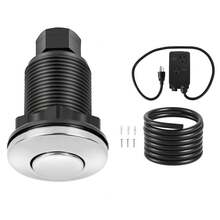 Garbage Disposal Air Switch Kit, Dual Outlet Sink Top Air Switch For Food Waste Disposal, 2.5-Inch Chrome-Plated Stainless Steel ON/OFF Air Push Button, Suitable For Stainless Steel Countertops - 2.5-inch 2 Socket Chrome Plated - View 8