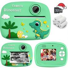 Süße kleine Pony-Formen Sofortbildkamera, 1080P HD Linse Kamera mit Sofortbilddruck, inklusive 5 Rollen Druckpapier und 32GB Speicherkarte, wiederaufladbarer Akku, ideales Geschenk für 3-14 Jahre alte Jungen und Mädchen - Verschiedenfarbig - Übersicht 13