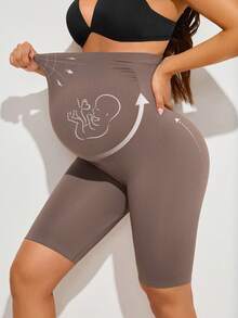 1pc Maternity Belly Support Shorts, Breathable Stretchy, Comfortable For Pregnancy, Casual Home Wear And Daily Outfit