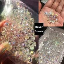 200颗4/6/8毫米奥地利奢华水晶珠，AB彩刻面玻璃珠，适用于珠宝制作、DIY手链、耳环、项链 - 白色 - 查看 5