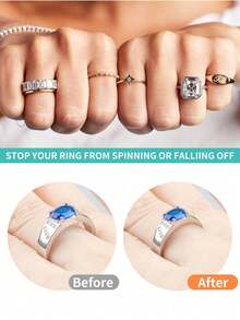 透明戒指尺寸调节器，隐形戒指尺寸调节器，女士戒指尺寸缩小隐形贴纸，透明DIY缝纫珠宝工具套装，戒指尺寸调节器套装 - 适用于结婚戒指和珠宝，佩戴舒适