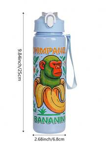 1pc 700ml/23oz Sturdy & Cute New Cartoon Shanhaijing Theme Printed Colorful Water Bottle, Outdoor Leisure Sports Water Cup With Lid & Straw, Leak-Proof Design Suitable For Running, Cycling, Travel - Perfect Gift For Birthday, Christmas, Halloween, New Year, Adorable Water Bottle, Travel Hydration Gear, Cartoon Character Design - Multicolor - View 7