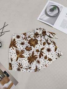 Women's Skirt Shorts - 棕白色 - 查看 1
