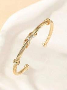 1pc Middle Eastern Style Adjustable Threaded Bangle Bracelet With Zirconia Stones, Suitable For Birthday, New Year Gift - Round Thread Bracelet - View 11