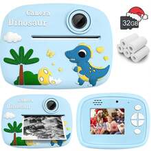 Süße kleine Pony-Formen Sofortbildkamera, 1080P HD Linse Kamera mit Sofortbilddruck, inklusive 5 Rollen Druckpapier und 32GB Speicherkarte, wiederaufladbarer Akku, ideales Geschenk für 3-14 Jahre alte Jungen und Mädchen - Verschiedenfarbig - Übersicht 16