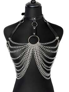 1 件装女士性感内衣装饰腰带可调节链条情侣配饰捆绑带另类异国风情搭配 - 彩色 - 查看 6