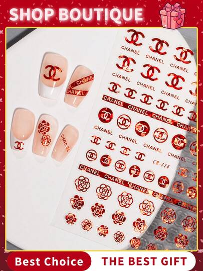 5/10pcs Letter Nail Art Stickers, Self Adhesive Nail Art Stickers, Nail Decorations Stickers For For Women Girls Nail Supplies