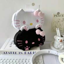 Sanrio 1 pieza Bolsa de almacenamiento de peluche, con diseño de gato lindo y de dibujos animados, gran capacidad, alto nivel de apariencia, ideal para guardar cosméticos, brochas de maquillaje y bolígrafos. Es adecuado para salir a jugar y es imprescindible para viajes de ocio. Es un regalo perfecto para Navidad, Acción de Gracias y cumpleaños para dar a familiares y amigos.