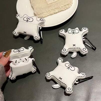 3D硅胶卡通猫形耳机保护套，兼容苹果4/3、Pro 2/3