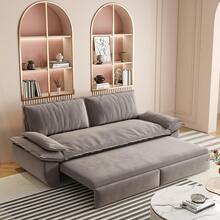 73.2" Queen Pull Out Sofa Bed,3-In-1 Convertible Sleeper Sofa, Multi-Functional Velvet Loveseat Bed - Grey - View 8
