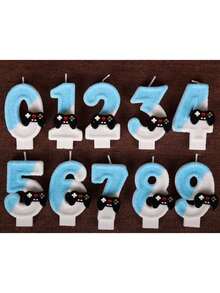 1Pc Gamepad Themed Number Candle (0-9), Glitter Game Controller Birthday Cake Candle, Creative Digital Candles For Birthday/Wedding Anniversary Party Decoration Supplies