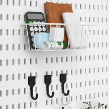 1pc Black Pegboard Wall Organizer, Multifunctional Wall Storage Rack, Suitable For Craft Room, Bathroom, Pantry, Office And Game Set, Wall Hanging Solution For Headphones, Keyboards, And Game Consoles, Utility Racks