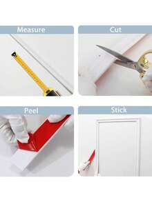 White Flexible Peel And Stick Wall Decor - Self-Adhesive Waterproof PVC Molding, Suitable For Doors, Tiles, Cabinets, Mirrors And DIY Home Decor Projects, Cabinet Details | Decorative Edging | Self-Adhesive Strips - Multicolor - View 6