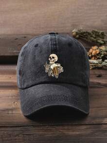 1 In Hình Đầu Lâu Uống Bia Mũ Bóng Chày, Có Thể Điều Chỉnh, Thích Hợp Cho Halloween, Ngoài Trời, Chống Nắng, Lễ Hội - Mũ bóng chày - Xem 16