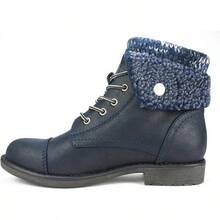 Bota de estilo para senderismo para mujer - Duena - Azul marino/Tela/Forro polar - Ver 3