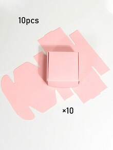 50个粉色牛皮纸盒，迷你牛皮纸礼品盒，小纸盒，飞机造型粉色迷你包装盒，多用途珠宝包装盒，适用于戒指、耳环、婚礼、生日、节日、圣诞节、珠宝制作展示、包装用品、派对礼品DIY礼盒