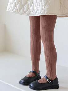 4 paia di leggings a costine versatili e semplici per bambini, stile casual adatto per le ragazze da abbinare a uniformi scolastiche e uso quotidiano, adatti per primavera/autunno/tutto l'anno - Multicolore - Visualizzare 4
