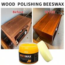 两套抛光蜂蜡套装，含抛光海绵，适用于各种木制家具和地板——恢复木制品和复合地板的光泽，必备家具护理用品