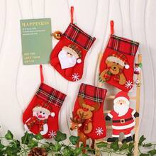 1pc Christmas Tree Sock Hanger, Cartoon Santa Claus, Snowman, Deer, Bear Socks, Children's Gift Candy Bag, Holiday Gift Packaging Bag, Christmas Socks For Decoration And Gift Storage Christmas Decorations Winter Room Decor Christmas Decorations Home Christmas Gifts Christmas Decor