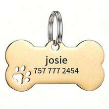 Etiqueta de identificación de mascota personalizada con brillo, colgante con forma de hueso con nombre de mascota grabado personalizado, accesorio para collar de gato/perro, regalo perfecto para prevenir la pérdida de mascotas, se puede colgar en el collar, de moda, vintage, minimalista, lindo, colorido, único, decoración navideña personalizada, etiqueta de identificación/nombre de perro personalizada, coleccionable - Multicolor - Ver 16