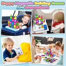 26pcs Magnetic Puzzle, Suitable For 4-8 Years Old Children, 56pcs Magnetic Building Blocks With Storage Iron Box Travel Construction Set, Educational Toys Birthday Gift For Boys And Girls 3+ Years Old
