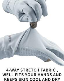 Guantes de protección UV para hombre y mujer, guantes de visualización táctil UPF 50+, guantes de protección solar para ciclismo, pesca, correr, senderismo, barco, jardín, safari, actividades al aire última intervensión - Negro - - Ver 8