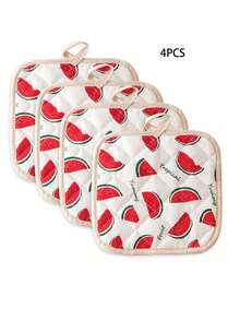 2pcs 4pcs Kitchen, Dining Room, Living Room Square Heatproof Pad, Baking, Cooking, Heatproof Cover, Double-Sided Quilted Diamond Pattern, Washable, Polyester Cotton Fabric, Heatproof Pad, Placemat, Heatproof Trivet Cover - Multicolor - View 14