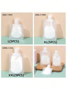 10PCS Portable Lotion Fluid Makeup Packaging Bag Cosmetic Shampoo Suction Bag Reusable Squeeze Stand Up Spout Pouch Refillable Empty Squeeze Pouch Travel Bottle