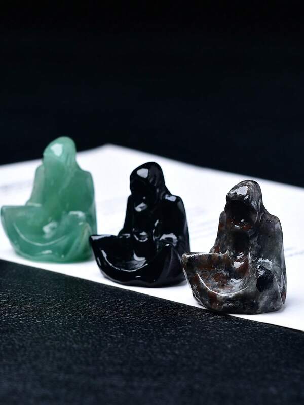 CUPIDCRYSTAL Natural Crystal Carving Of The Grim Reaper, Suitable For Home Decoration Halloween Crystal Decorative Item, Witchcraft And Altar Supplies, Witch Ritual, Healing Crystal Ball Stand